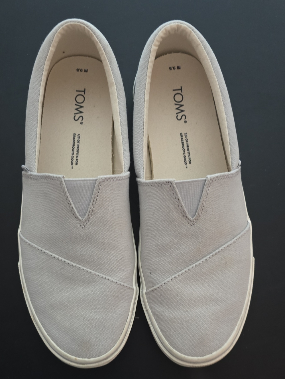 Toms Men's Slip-On Canvas Sneakers in Light Gray